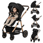 Lionelo Amber 3in1 Black Onyx universaalne lapsevanker koos kandekorvi ja Astrid turvatooliga, kuni 22 kg, must