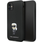Karl Lagerfeldi silikoonist Ikonik Metal Pin kaitse&uuml;mbris iPhone 11 / Xr - must