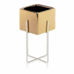 Lillepott Mizu Gold White, 12x12x23 cm.