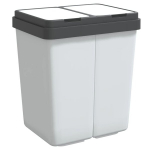 vidaXL kahe konteineriga pr&uuml;gikast, valge, 2 x 25 l