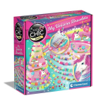 Clementoni - Crazy Chic - Unicorn creative box - Create your own colorful beaded bracelets with charms and pompoms - Ages 7 and