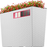 Lillepott Lillepott + rotangist siset&uuml;kk Valge 19x56 cm