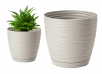 Lillepott alusega helehall 26.5x24.5cm plastikust