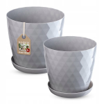 Lillepott + hall alus Komplekt 25+30cm