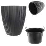 Lillepott Lillepoti 30 cm kate lillepottiga, plastikust must