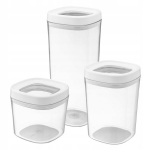 Toidukonteiner Pulber Tooted V&uuml;rtsid kaanega Plastik 3 tk