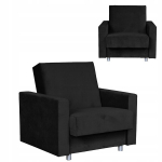 Alicja kokkupandav tugitool magamiseks koos konteineriga Family Furniture l&auml;ikiv must