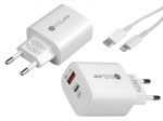 VEGA 20W NETWORK CHARGER+KAABEL Type-C|valgustus PD QC GN.USB|PD kaabel