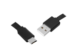 PS USB - microUSB kaabel 1m, lame, must.