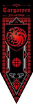 B&auml;nner, Targaryeni kuningriigi lipp, Troonide m&auml;ng, 32 x 100 cm.