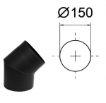 Korstna v&auml;ljalaskeava 45&deg;, D-150 mm, Paksus 2 mm