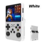 M&auml;ngukonsool Uus r36 avatud l&auml;htekoodiga pihuarvuti retro GBAFCGB arcade nostalgiline pihuarvuti 3D kahes&uuml;steemne professionaalne m&auml;ngukiip RK3326, baltas-64G