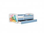 Lastevoodi madratsiga Kocot Kids BabyDreams Blue tiny dinos, sinine/valge