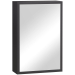 Peegelkapp, 3 riiulisahtlit, pehme sulgemisega hinged, teraskorpus, must, 40 x 15 x 60 cm