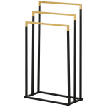 R&auml;tikuhoidja Komplekt 3 R&auml;tikupulti, T&ouml;&ouml;stusdisain, Bambus, 45 x 22,5 x 86 cm, Must + Naturaalne