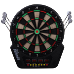Elektrooniline noolem&auml;ng Dartboard Dart-komplekt LED-ekraani, automaatse punktiarvestuse ja heliefektidega, 6 noolt, 24 nooleotsa, 27 m&auml;ngu ja 243 tabamuse varianti 16 m&auml;ngijale, 44 x 51,5 x 3,2 cm