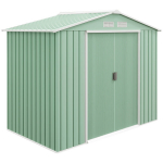 Aiamaja, 2 liugust, ventilatsiooniavad, alusraam, roostevaba, teras, hele roheline, 2,13 x 1,30 x 1,85 m