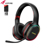 KOFIRE UG-05 2,4 GHz/Bluetoothi ​​juhtmevaba m&auml;ngupeakomplekt PC, s&uuml;learvuti, PS5, PS4, Nintendo Switchi, d&uuml;naamilise ekvalaiseri &uuml;limadala latentsusega, UG-05 Juoda Raudona