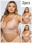 Suure suurusega juhtmeta rinnahoidja 2-pakendis&middot;Aprikoos&middot;110C