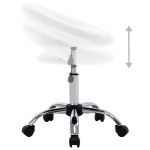 vidaXL ratastega t&ouml;&ouml;tool, valge, kunstnahk