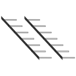 vidaXL seinale kinnitatavad veiniriiulid 14 pudelile, 2 tk must metall