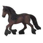 Figurine Frison de cheval - PAPO - Mod&egrave;le de prestige - Noir et marron - Pour enfants &agrave; partir de 10 mois