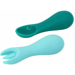 Silicone Palm Grasp Spoon & Fork Set - Ollie