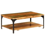 vidaXL riiuliga kohvilaud, 100 x 60 x 35 cm, toekas taastatud puit, Ruda