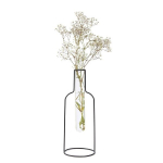 Metallist vaas klaassilindriga Silhouette 26cm