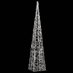 vidaXL akr&uuml;&uuml;list valguskoonus, LED-tuli, k&uuml;lm valge 90 cm