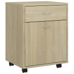 vidaXL ratastel kapp, Sonoma tamm, 45 x 38 x 54 cm, puitlaastplaat