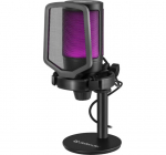 RGB valgustusega voogedastusmikrofon Defender, must