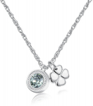 Emaplaat S`Agap&otilde; Terasest kaelakee kristalli ja neljalehelise ristikuga Lucky Light SKT02, Steel