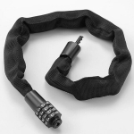 Jalgratta kettlukk 4-kohalise numbrikombinatsiooniga, 1,2 m pikk, must