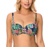Vivisence 3222 lilled tumesinine 75C Push-up ujumisriiete rinnahoidja, 75C
