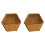 seina taimekast，&otilde;iepott，lillepottid 2 tk, rooste, Corten teras, 46x10x40 cm CFE45962