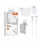 Somostel Usb C 65w Q15 Gan v&otilde;rgulaadija ja Usb C Pd kaabel, valge kiirlaadija