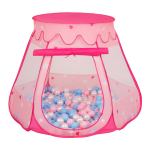 Selonis M&auml;ngutelk-Pallimeri Lossimaja Pop Up Plastpallideg, 105x90cm/100 Palli, Lastele, roosa:helesinine-puuderroosa-p&auml;rl