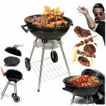 Malltec s&ouml;egrill kaanega, must, suur, &uuml;mmargune, tuhapann, rattad, riiul