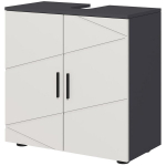Vannitoakapp, vannitoakomplekt, valamukapp, 2 tasandit, puit, helehall, Hall