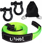 Uihol Auto pukseerimisk&ouml;is, 10t ahelaga, purunemistugevusega 12000 kg, 5 m x 5 cm auto h&auml;daabi pukseerimisrihm koos hoiukotiga, t&auml;iustatud, ohutu, vastupidav, fluorestseeruv