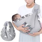 Baby Newborn Baby Sling Multifunktsionaalne lastekandja Reguleeritav kaasaskantav beebidele vanuses 0 kuni 36 kuud, v&auml;ikelastele kaaluga kuni 20 kg (flower Grey)