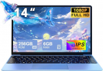 Notodd s&uuml;learvuti Celeron N4020 kuni 2,8 Ghz, 14-tollised s&uuml;learvutid 5g Wifi 6+256gb Ssd laiendusega 1tb, Bt 4.2 1920 x 1080 Fhd mini multimeedia &uuml;hendus, s&uuml;learvuti saksa klaviatuuri kilega, sinine