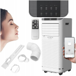 Mobiilne konditsioneer niiskuse eemaldamise ja ventilatsiooni funktsioonidega AIWA 3in1, 2,6 kW, Wi-Fi, A energiat&otilde;hususklass, vaikne t&ouml;&ouml;