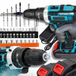 Akutrell-kruvikeeraja 21v sinine 2 akut 2 Ah + kohver