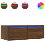 telerikapp，telerialus，TV kapp LED-tuledega, pruun tamm, 75x35,5x25 cm CFE388302