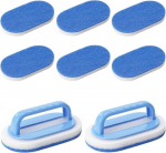 Wiyety 2 tk basseini k&auml;snade komplekt: basseini puhastusharjad k&auml;sikoorija ujumisbasseini hari 6 vahetatava puhastuspadjaga, basseini servapuhastusvahend basseini k&auml;sn mustuse ja sambla puhastamiseks (sinine)