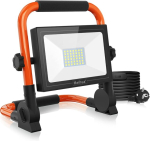 Meihua 30 W Led ehitusprožektor 3400 Lm Led prožektor Ip66 veekindel t&ouml;&ouml;valgusti 3.5 m kaabel Led prožektor pistikuga 6500 K k&uuml;lm valge t&ouml;&ouml;valgusti t&ouml;&ouml;koja ehitusplatsile