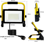 Hopelit led ehitusprožektor, 100 w, soe valge, ehitusprožektor, led t&ouml;&ouml;valgusti pistiku ja libisemiskindla kokkupandava alusega, ehitusplatsi lamp, veekindel ip66 garaaži, ehituse jaoks