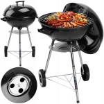 Gockowiak &uuml;mmargune s&ouml;egrill kaanega, ratastel, tuhapanniga ja grillrestiga, 41 cm